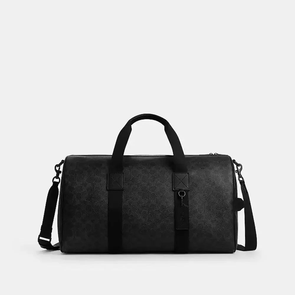 NWT Coach Explorer Duffle Bag 50 In Signature Canvas Black Signature Matte CFO61